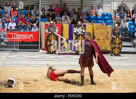 Les jeux de gladiateurs Guildhall London Amphitheatre Banque D'Images