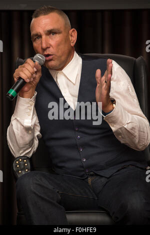 Ex footballeur, acteur maintenant, Vinnie Jones à une audience avec Vinnie Jones dans l'Essex, 2015. Banque D'Images