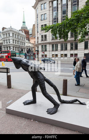 Jours du Jugement - Cats 1 & 2 par Laura Ford est une œuvre d'art installée dans la ville de Londres dans le cadre de sculptures dans la ville 2015 Banque D'Images