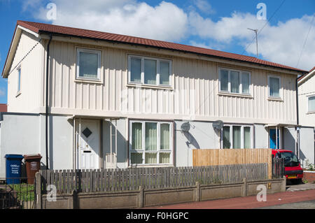 Une maison individuelle maison préfabriquée dans Walkergate, Newcastle-upon-Tyne, Angleterre, RU Banque D'Images