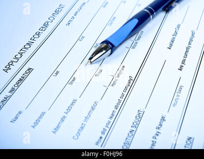 Demande d'emploi tonique en bleu Banque D'Images