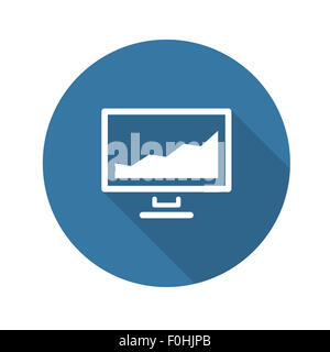 L'icône de statistiques. Modèle plat. Long Shadow. Isolées. Banque D'Images