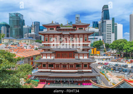 Le Buddha Tooth Relic Temple dans le quartier chinois de Singapour Banque D'Images