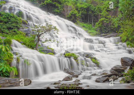 Mae Ya cascade dans le parc national de Doi Inthanon, Chiang Mai, Thaïlande Banque D'Images