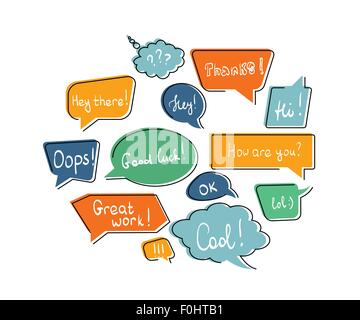 Contour plat Speech bubbles Illustration de Vecteur