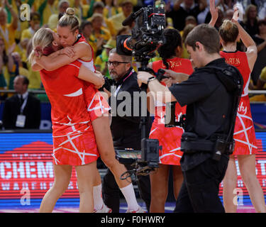 Sydney, Australie. 16 août, 2015. L'Angleterre remporte la médaille de bronze avec une victoire 66-44 sur la Jamaican Sunshine Girls Crédit : MediaServicesAP/Alamy Live News Banque D'Images