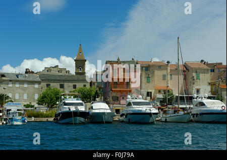 Centre historique avec le port et marina à Saint Florent, Haute-Corse, Nebbio, Côte Nord, Corse, France Banque D'Images