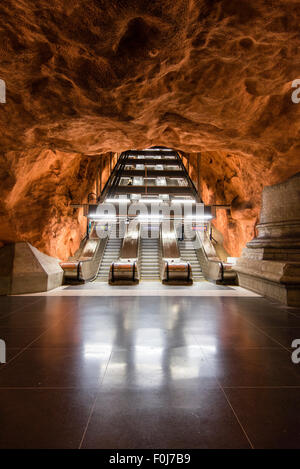 La station de métro Rådhuset Tunnelbana,,, Stockholm, Suède Banque D'Images