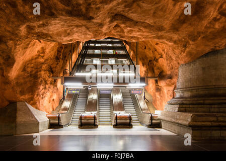 La station de métro Rådhuset Tunnelbana,,, Stockholm, Suède Banque D'Images