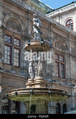 La fontaine de la Lorelei en dehors de l'Opéra national de Vienne Banque D'Images