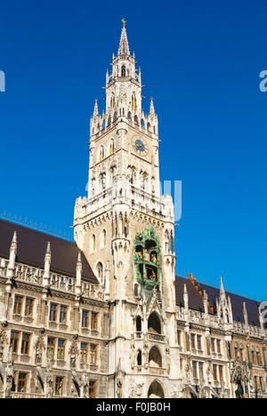 Tour de Neues Rathaus, Marienplatz, de la vieille ville, Munich, Bavière, Allemagne Banque D'Images