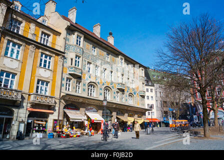 Rindermarkt, Altstadt, la vieille ville, Munich, Bavière, Allemagne Banque D'Images