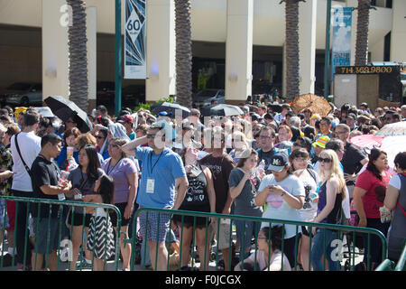 Anaheim, Californie, USA. Août 15, 2015. Une foule de gens qui attendaient pour entrer dans le Disney D23 Expo fan event à Anaheim, CA, USA, 15 août 2015. Credit : Kayte/Deioma Alamy Live News Banque D'Images