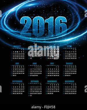 Calendrier pour 2016 sur fond abstrait. Vector illustration Illustration de Vecteur