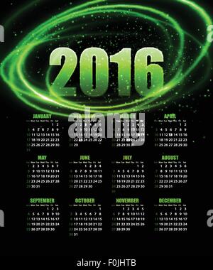 Calendrier pour 2016 sur fond abstrait. Vector illustration Illustration de Vecteur