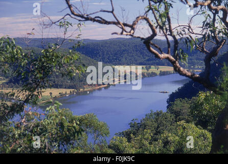 L'Australie, New South Wales, Sydney, Wisemans Ferry petit village sur la rivière Hawkesbury. Banque D'Images