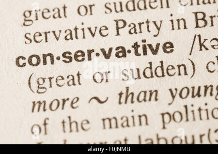 Définition du mot parti conservateur dans le dictionnaire Banque D'Images
