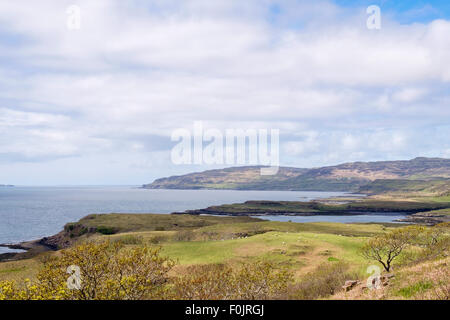 À l'ouest le long de la côte nord du Loch Tuath. Fanmore, île de Mull, Hébrides intérieures, Western Isles, Écosse, Royaume-Uni, Angleterre Banque D'Images