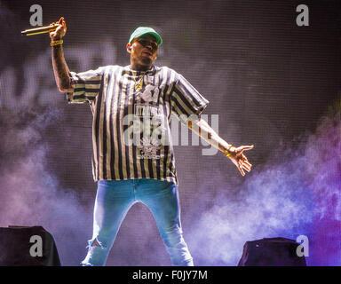 Indianapolis, Indiana, USA. Août 15, 2015. CHRIS BROWN doit effectuer à Klipsh Music Center à Indianapolis, Indiana le 15 août 2015 © Lora Olive/ZUMA/Alamy Fil Live News Banque D'Images