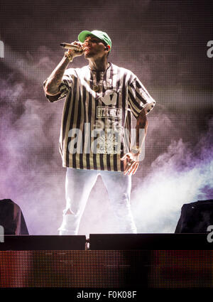 Indianapolis, Indiana, USA. Août 15, 2015. CHRIS BROWN doit effectuer à Klipsh Music Center à Indianapolis, Indiana le 15 août 2015 © Lora Olive/ZUMA/Alamy Fil Live News Banque D'Images