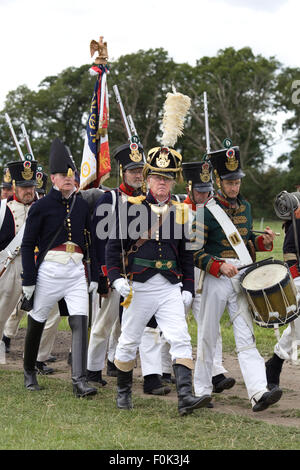 La marche pour les Français la guerre de reconstitution des guerres napoléoniennes Banque D'Images