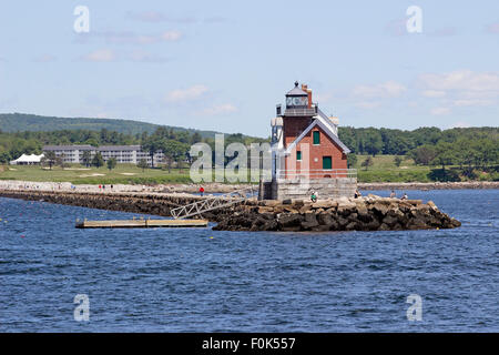 Rockland Rockland Breakwater Lighthouse Harbor Maine Nouvelle Angleterre USA Banque D'Images