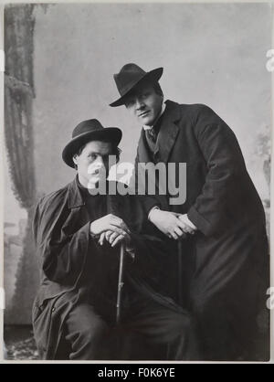 Maxim Gorki avec F. I. Chaliapine, 1901. Maxim Gorki avec Chaliapine, 1901 F I Banque D'Images