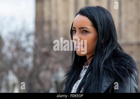 Une jolie jeune femme à Londres Banque D'Images