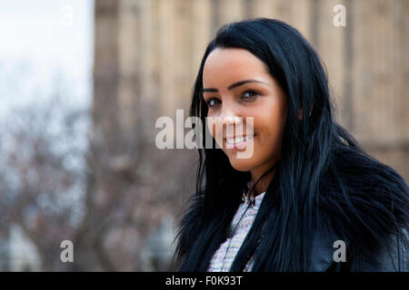 Une jolie jeune femme à Londres Banque D'Images