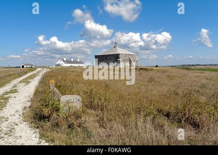 Chapelle normande sur le chef de St.Aldhelm Purbeck Dorset Royaume-Uni Banque D'Images