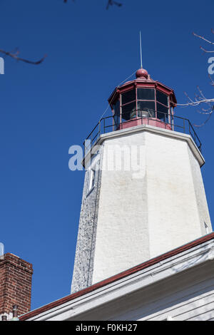 Sandy Hook jusqu'à Fort Hancock, New Jersey, est le plus ancien phare de travail aux États-Unis. Banque D'Images