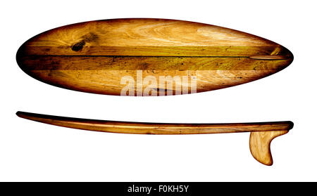 Retro 60's isolés de surf sur un fond blanc. Banque D'Images