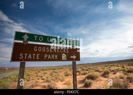 U.S. Route 163 Route de signer. U.S. Route 163 est un 64-mile de l'autoroute américaine qui s'exécute à partir de US 160 vers le nord jusqu'à 191 US dans les états américains Banque D'Images