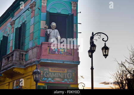 La rue Caminito maisons colorées et de l'architecture à La Boca, quartier Ville Buenos Aires, Argentine Banque D'Images