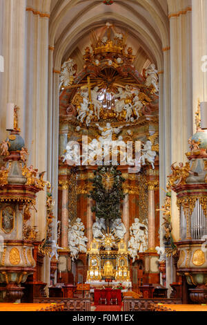 Autel dans l'église collégiale, Stift Zwettl, Waldviertel, Basse Autriche, Autriche Banque D'Images