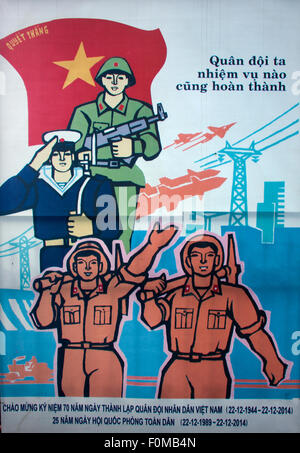 Les affiches de propagande communiste de Hanoi, Vietnam Banque D'Images