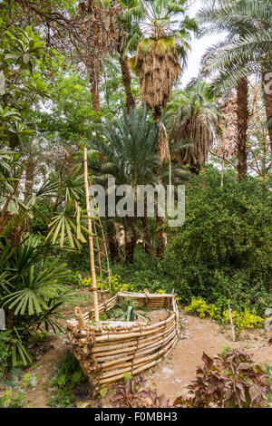 Voile fait de bambou, jardin botanique d'Assouan, Kitchener's Island, Assouan, Egypte Banque D'Images
