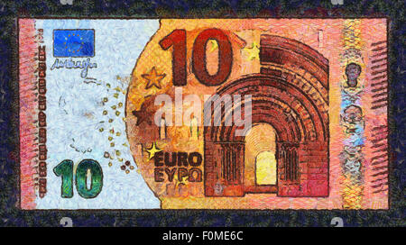 Billets illustrations,service,10 Euro, l'Union européenne, Banque D'Images