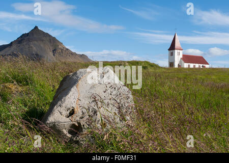 L'Islande, à l'ouest de l'Islande (aka Vesturland). La péninsule de Snæfellsnes Snaefellnes (aka), village de pêcheurs historique de Trebon. Banque D'Images