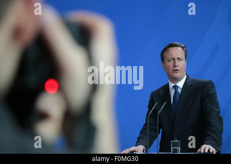 David Cameron - Treffen der dt. Bundeskanzlerin mit dem britischen Premierminister, Bundeskanzleramt, 29. Mai 2015, Berlin. Banque D'Images