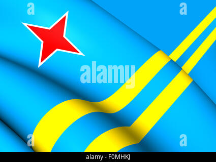 Drapeau d'Aruba. Close Up. Banque D'Images