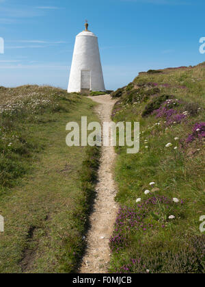Sentier étroit à la poivrière jours haut au-dessus de Portreath Cornwall, UK. Banque D'Images