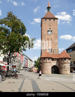 Weisser Turm Tour Blanche, Nuremberg, Bavière, Allemagne Banque D'Images