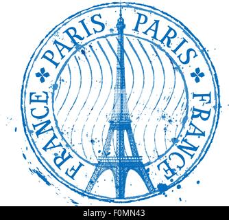 Paris logo vector modèle. Tour Eiffel dessiné dans un style croquis simple Illustration de Vecteur