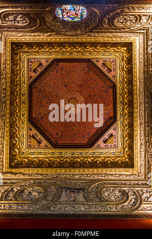 Détail du plafond de la salle du trône, de l'Alcazar de Ségovie, Espagne Banque D'Images