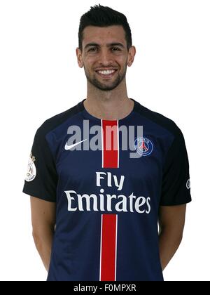 Paris, France. Août 17, 2015. Paris St allemand, français officiel de l'équipe de Ligue 1 pour la saison 2015-15 portraits du club. Numéro 27 Javier PASTORE © Plus Sport Action/Alamy Live News Banque D'Images