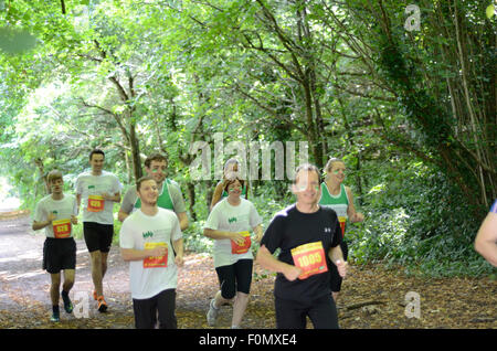 Les coureurs de charité dans la forêt Banque D'Images