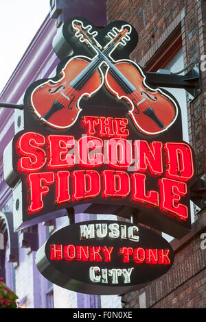 Le second violon Honky Tonk à Nashville, Tennessee. Banque D'Images