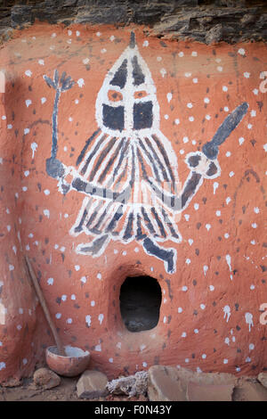 Peinture africaine trouve dans la falaise de Bandiagara. Banque D'Images
