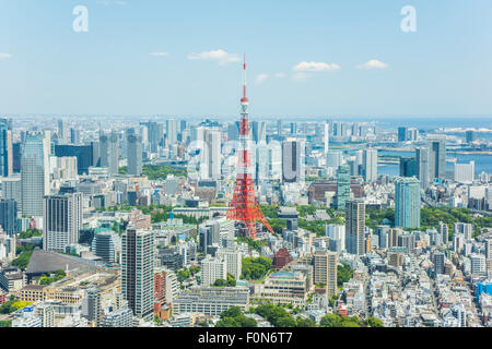 Vue depuis la Tour de Tokyo Roppongi Hills, Minato-Ku Tokyo observatoire,Japon, Banque D'Images